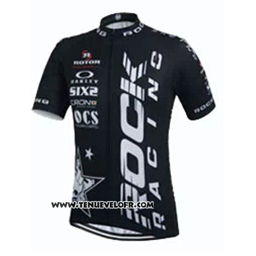 2015 Maillot Ciclismo Rock Racing Blanc et Noir Manches Courtes et Cuissard